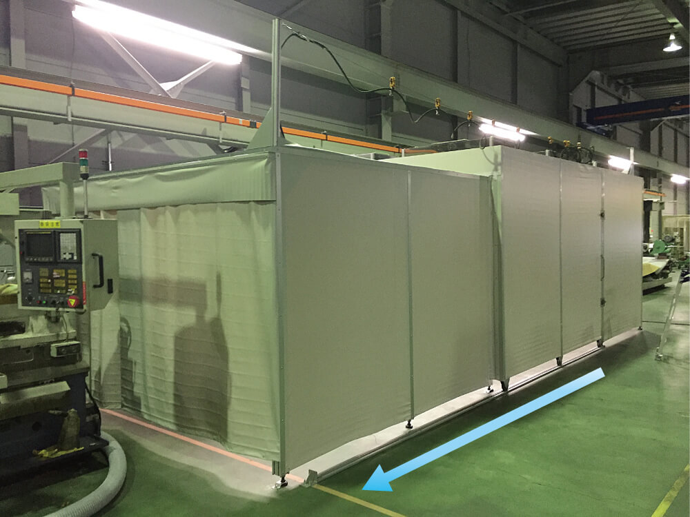 移動式クリーンブース設置で<br>作業環境の効率と安全性の向上