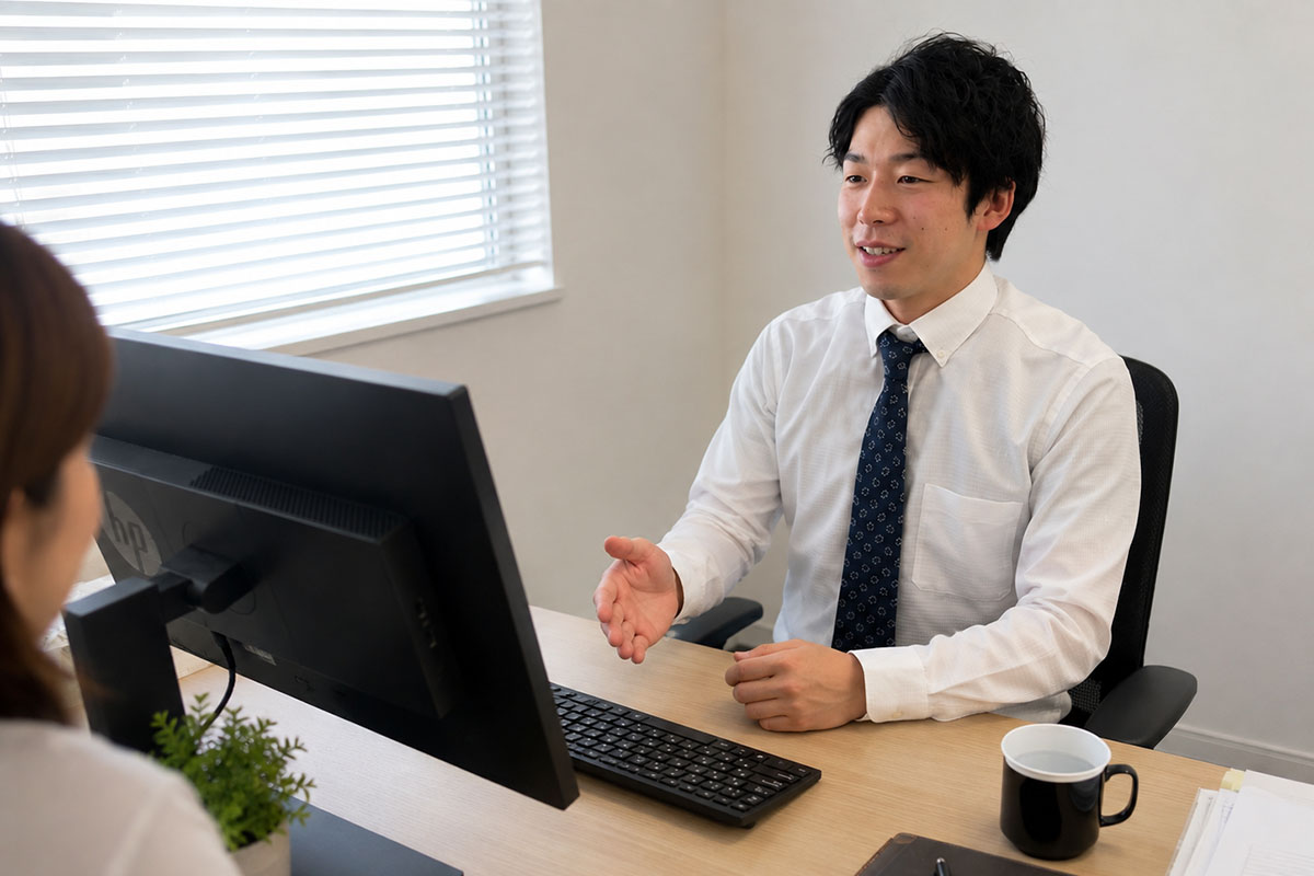 クリーン事業部　営業の張元さんの社員インタビュー写真