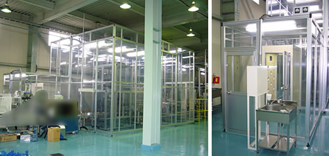 充填工程の異物混入防止に―3重構造のクリーンブース