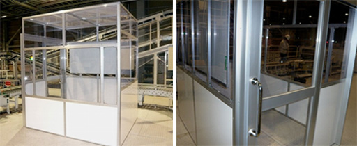 KAMATAアルミフレームで、<br>飲料メーカー様の監視ブース設置！